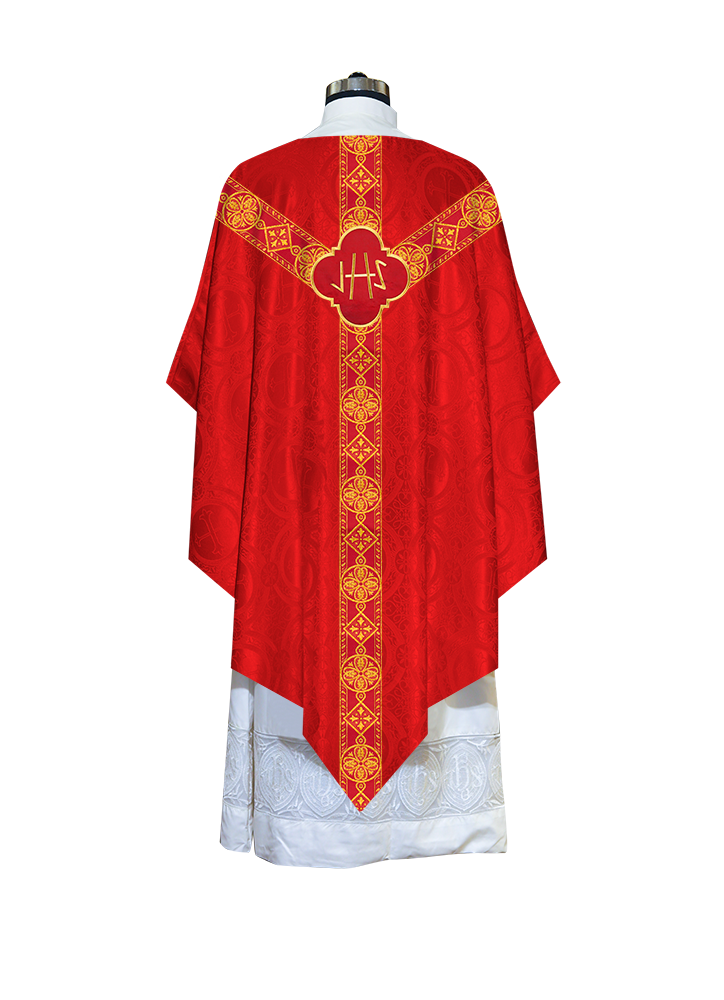 Pugin Chasuble with Braided Lace Orphrey