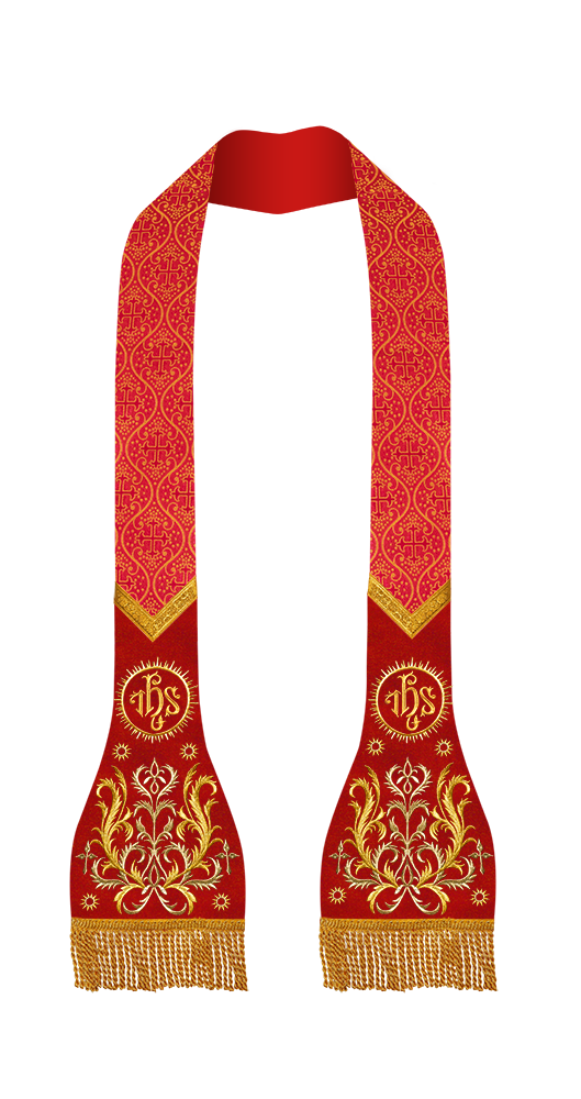 Set of 4 Catholic Stole with Embroidery Motif