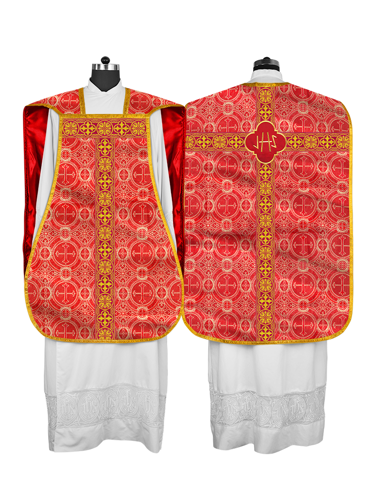 Roman Chasuble Fiddleback with Braided Trims