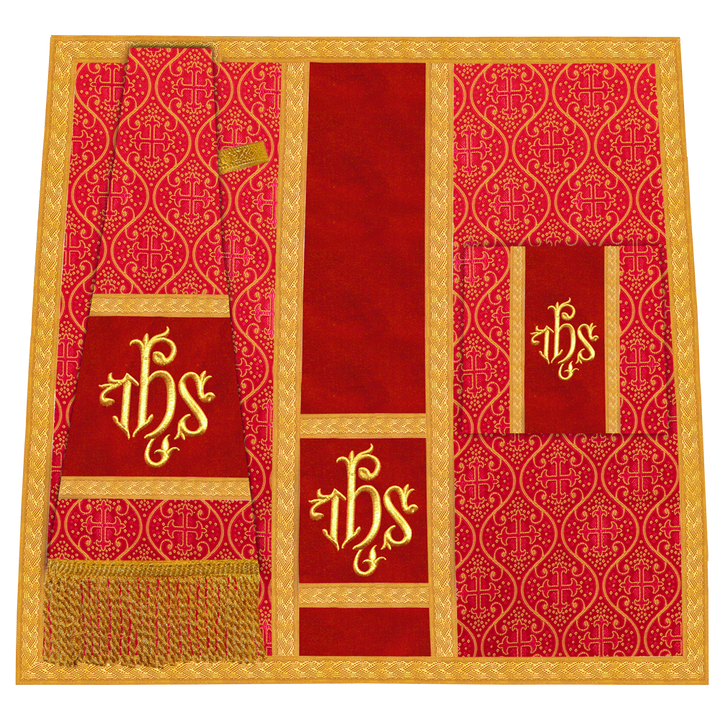 Fiddleback Vestment with Motif and woven Braided Trims