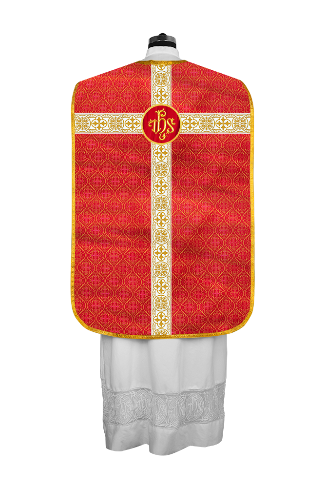 Casulla católica romana con motivo espiritual 