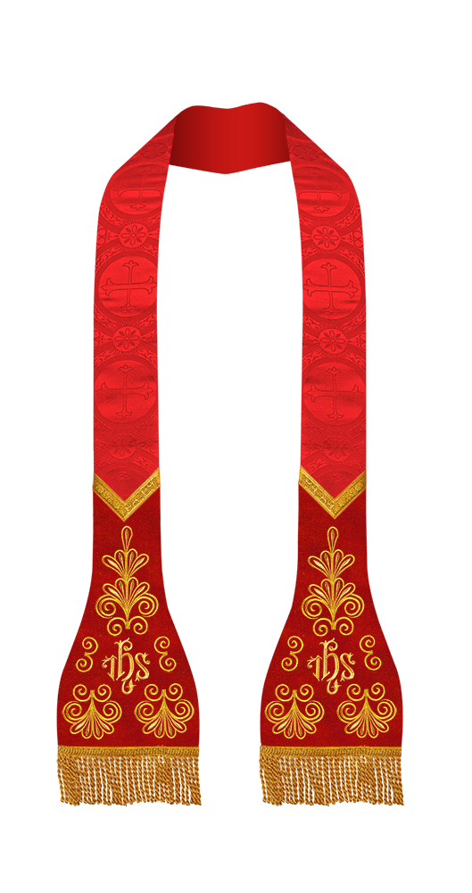 SET OF 4 ROMAN STOLE WITH LITURGICAL MOTIF