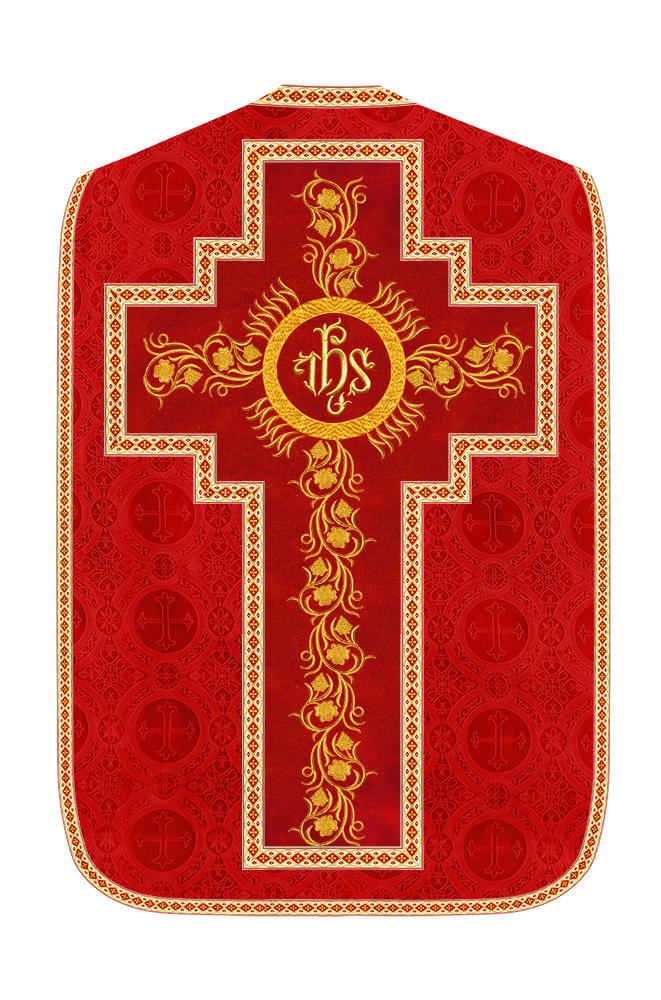 Roman Chasuble Vestment With Grapes Embroidery and Trims