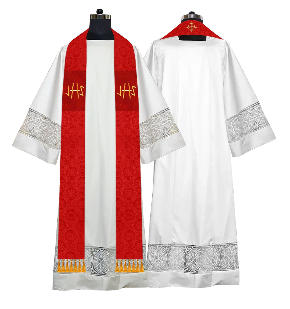 Ordination Stole with Embroidered Spiritual Motif
