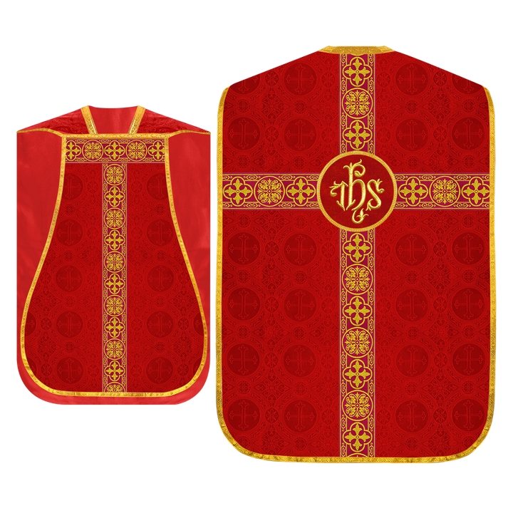 Fiddleback Vestment with Motif and woven Braided Trims