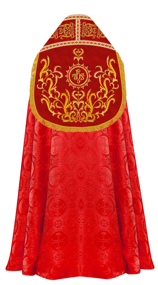 Roman Cope Vestment with Braid Embroidered Orphrey