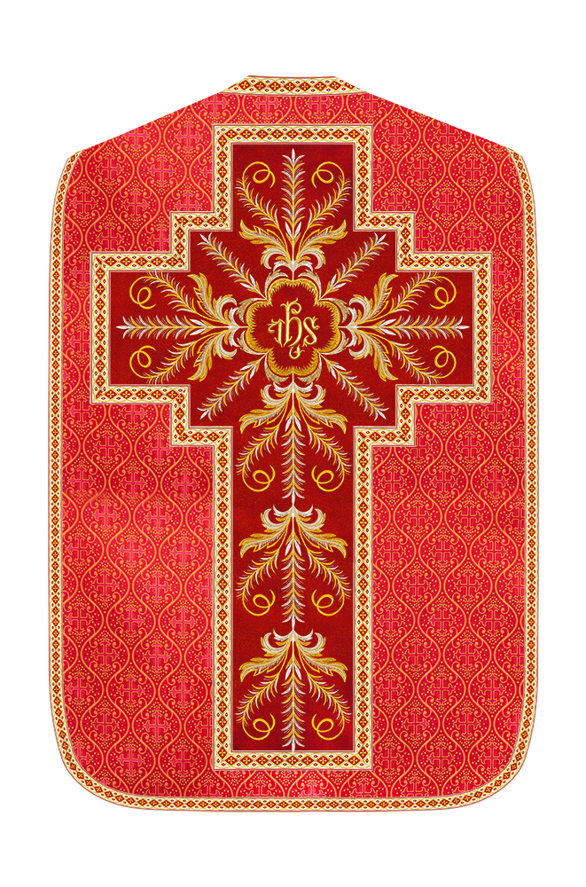 Roman Chasuble Vestment With Detailed Orphrey