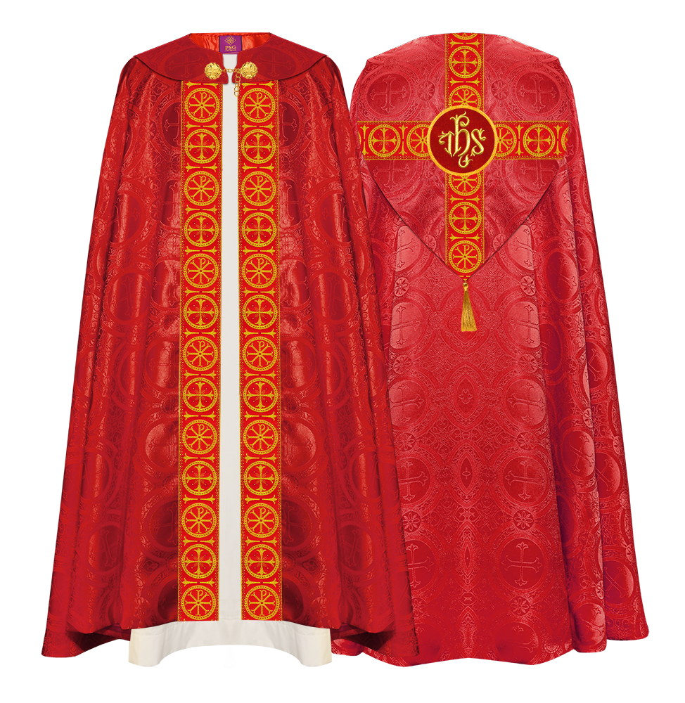 Gothic Cope Vestment with Cross Type Braided Motif