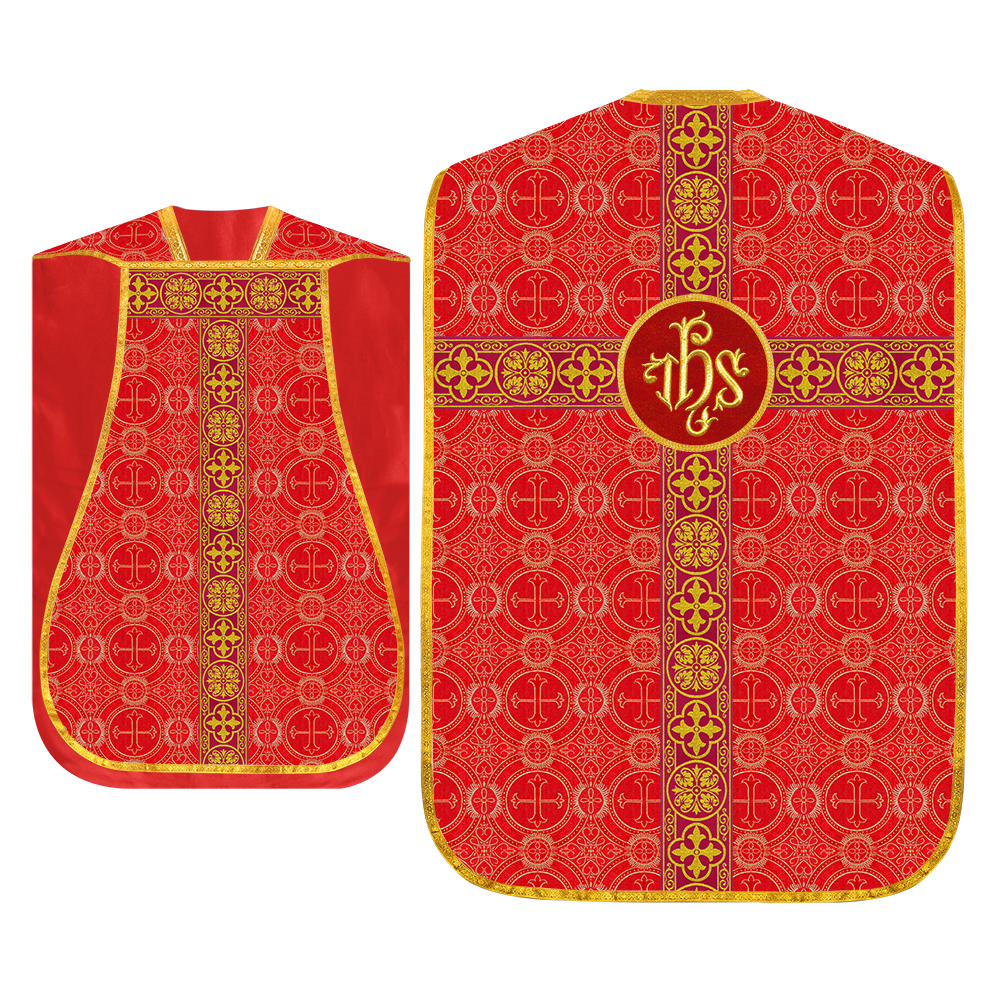 Fiddleback Vestment with Motif and woven Braided Trims