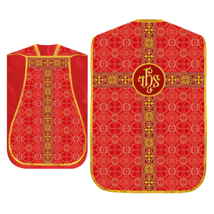 Fiddleback Vestment with Motif and woven Braided Trims