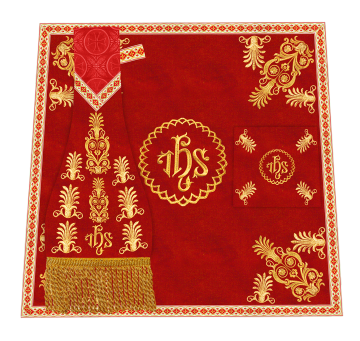 Traditional Altar Cloth with Embroidered Cross & Braided Trims