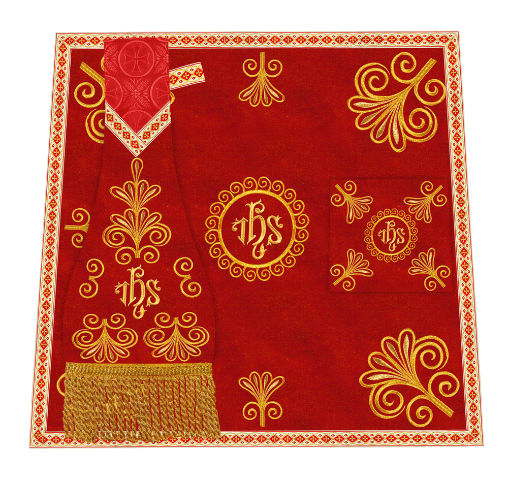 Elegant Church Mass Set with Embroidered Motifs