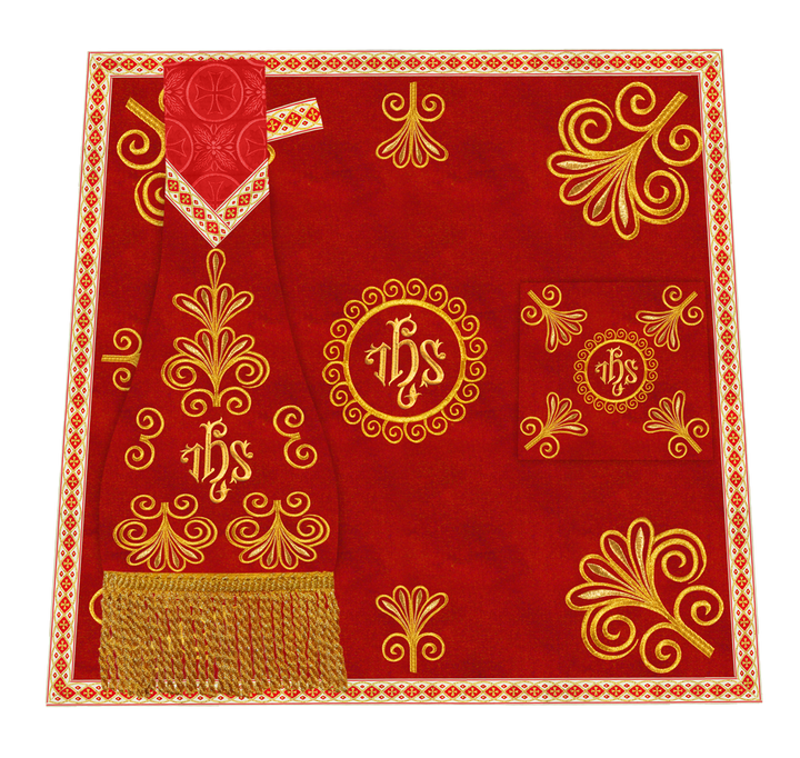 Elegant Church Mass Set with Embroidered Motifs