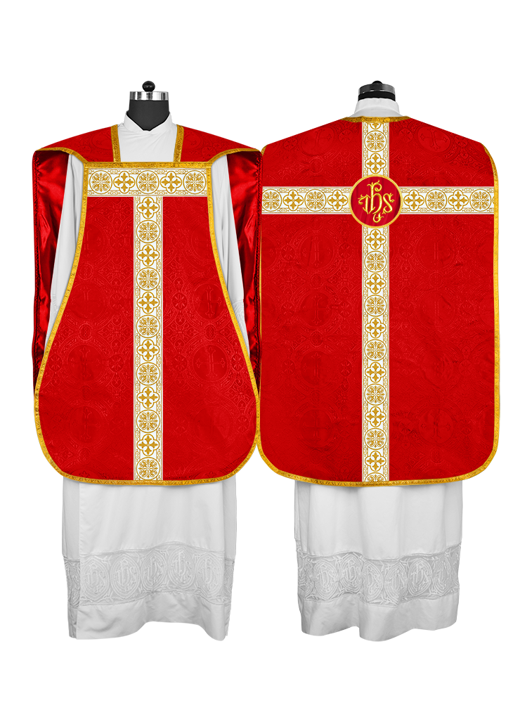 Casulla católica romana con motivo espiritual 