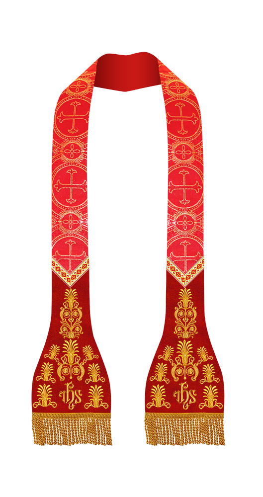 Embroidered Roman stole with Motif and trims