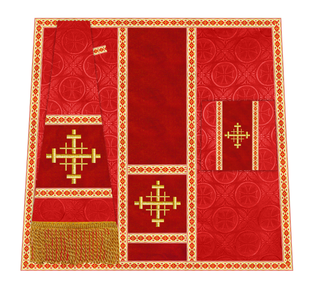 Traditional Altar Mass Set with  Embroidered Motifs