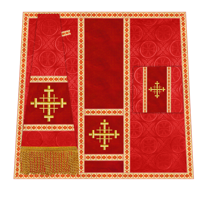 Traditional Altar Mass Set with  Embroidered Motifs