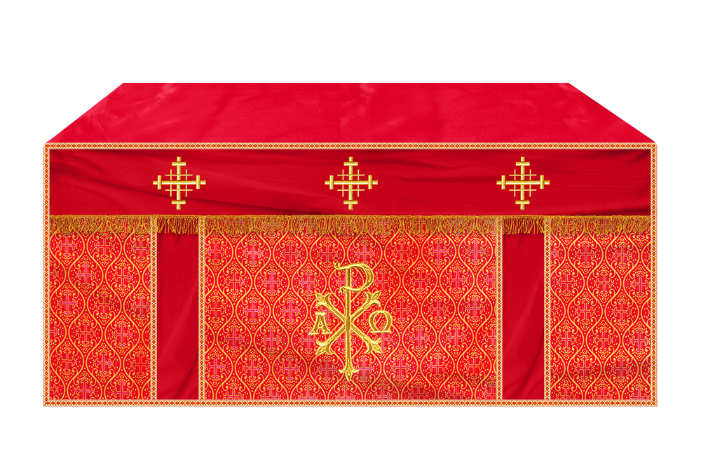 Altar Cloth with Spiritual Cross with Trims