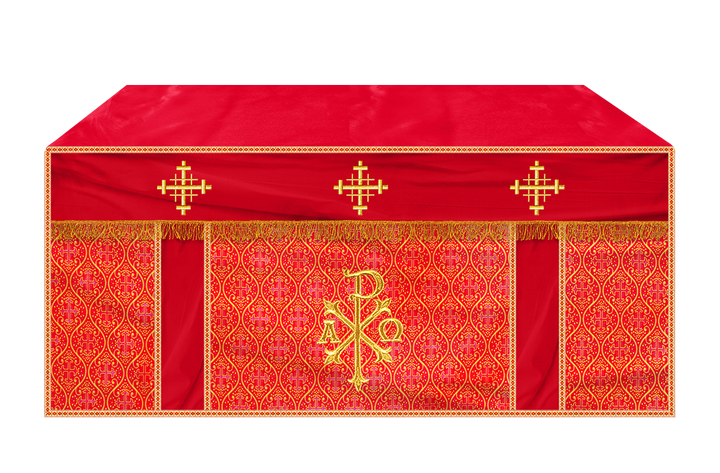 Altar Cloth with Spiritual Cross with Trims