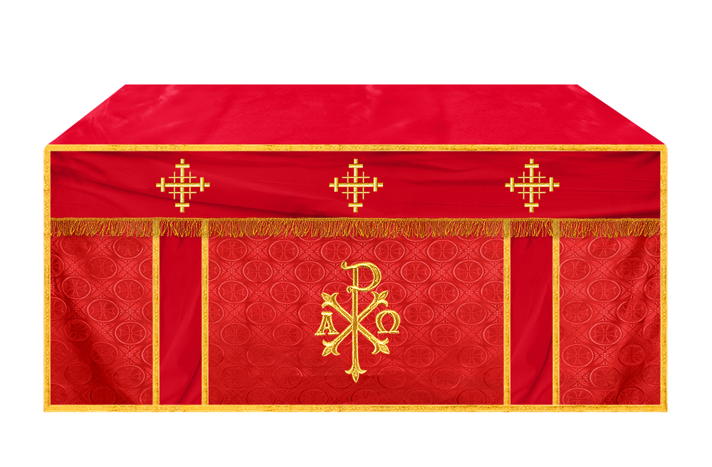 Church Altar Cloth with Embroidered PAX and Cross