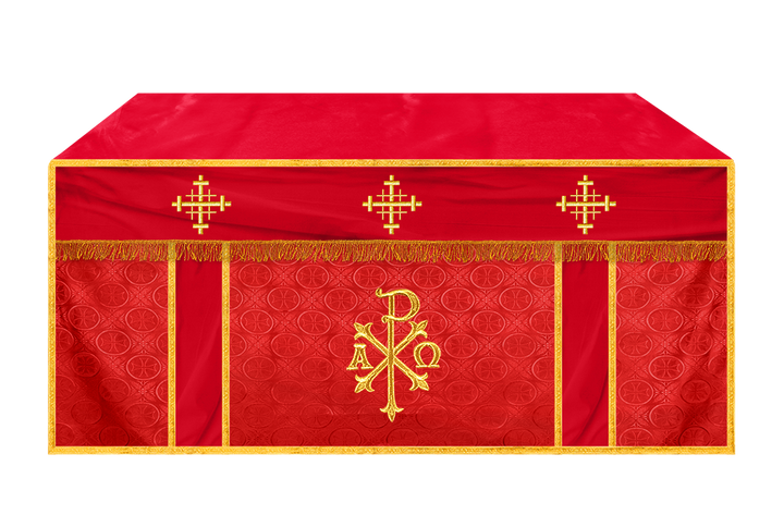 Church Altar Cloth with Embroidered PAX and Cross