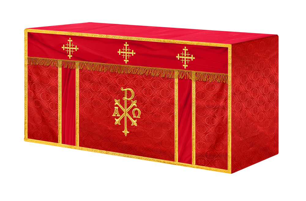 Church Altar Cloth with Embroidered PAX and Cross