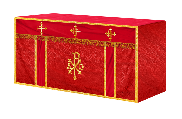 Church Altar Cloth with Embroidered PAX and Cross