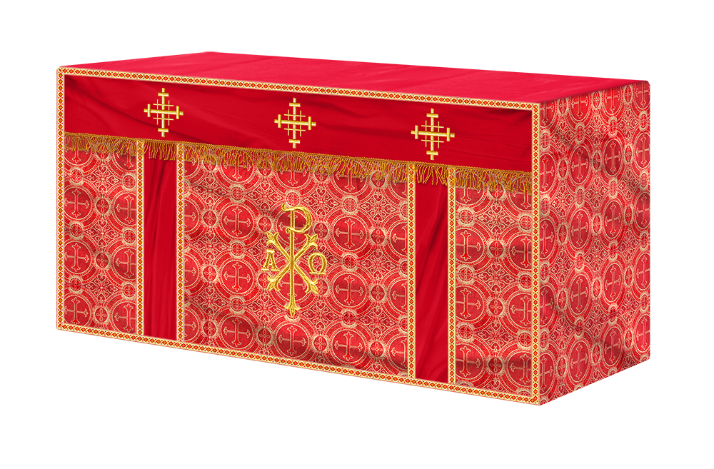 Altar Cloth with Spiritual Cross with Trims