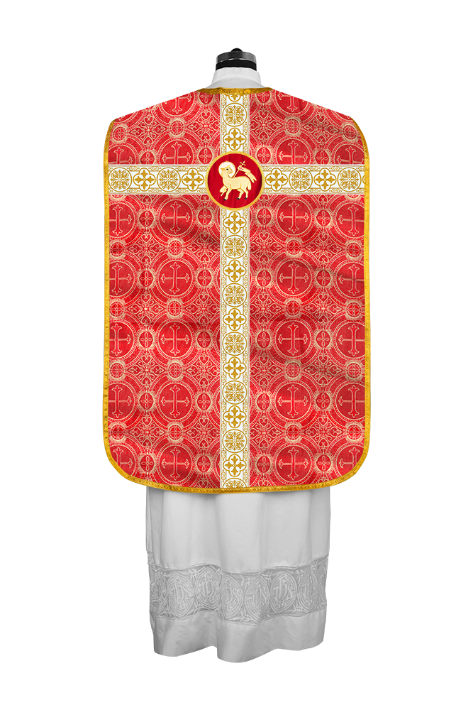 Casulla católica romana con motivo espiritual 
