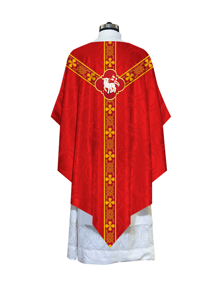 Pugin Chasuble with Braided Lace Orphrey