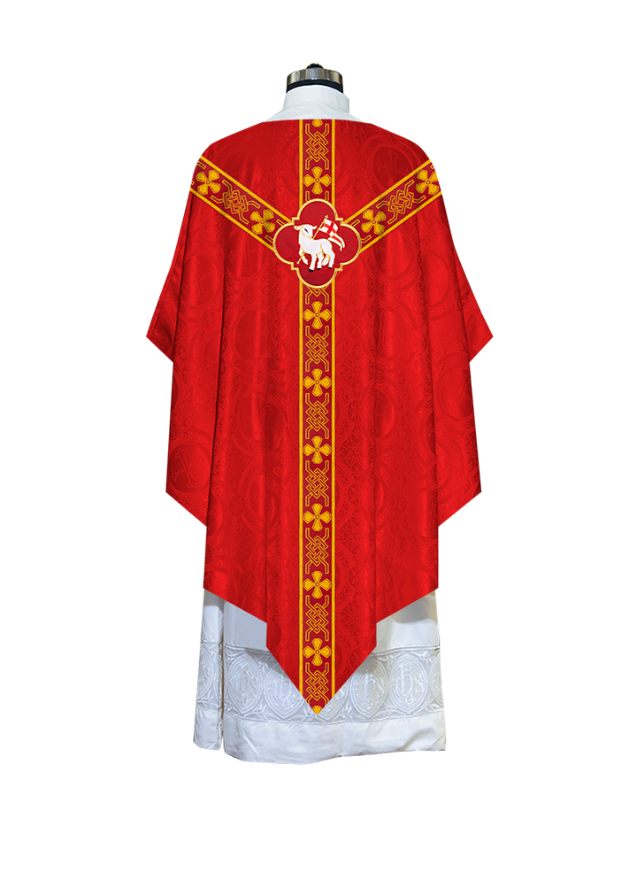 Pugin Chasuble with Braided Lace Orphrey