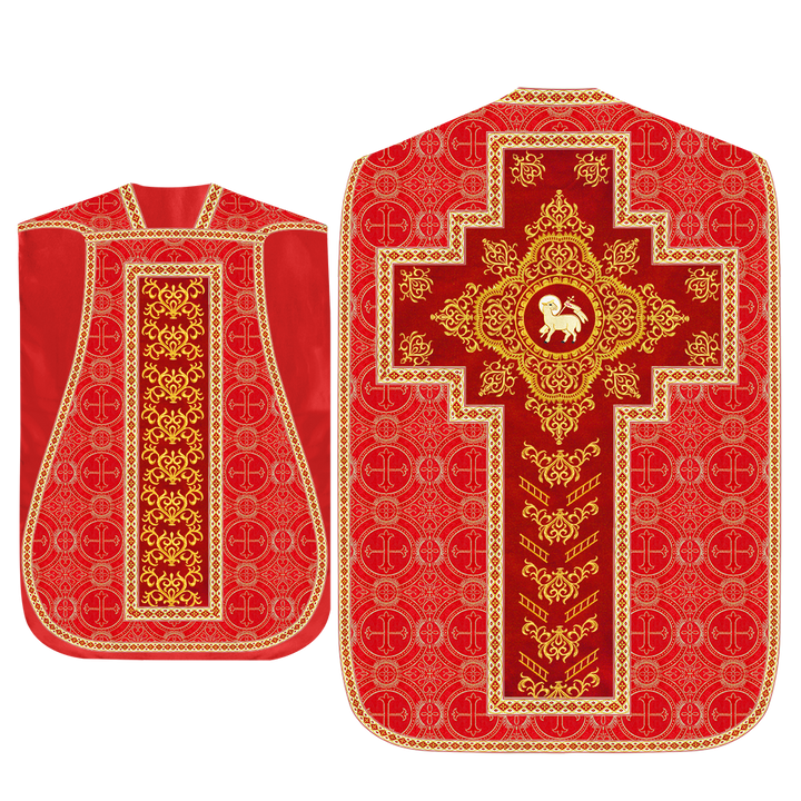 Traditional Fiddleback Vestment With Motifs and Trims