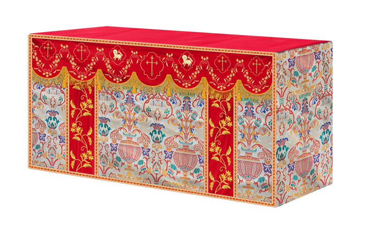 Tapestry Altar Cloth Adorned with Intricate Embroidery