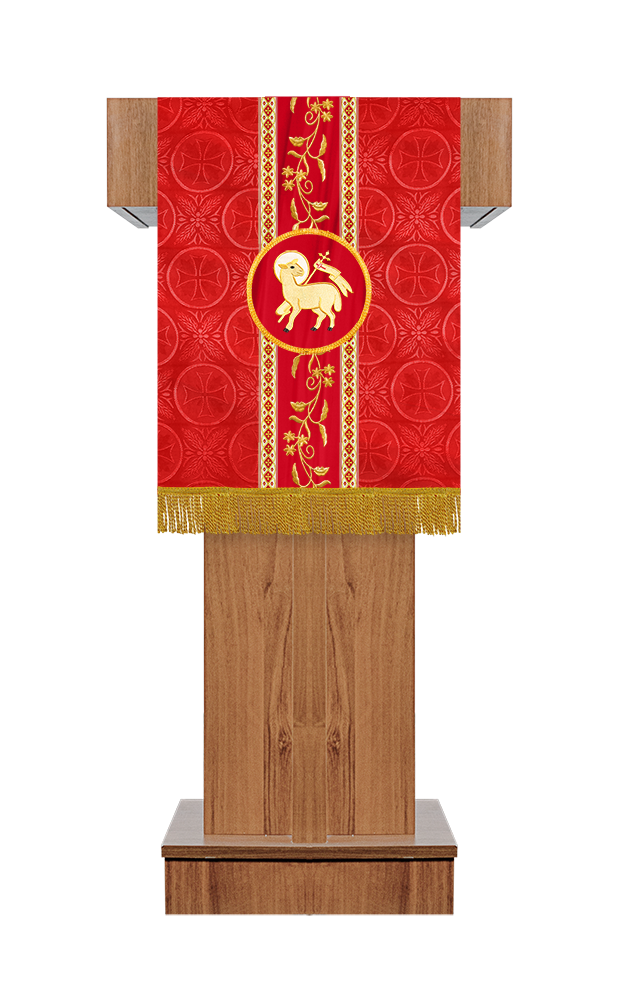 Elegant Church Pulpit Cloth with Floral Embroidery