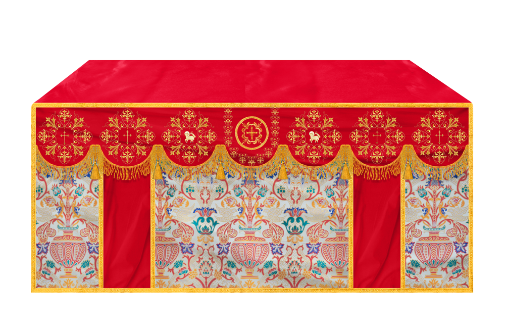 Tapestry Altar Cloth with Braided Embroidered Trims
