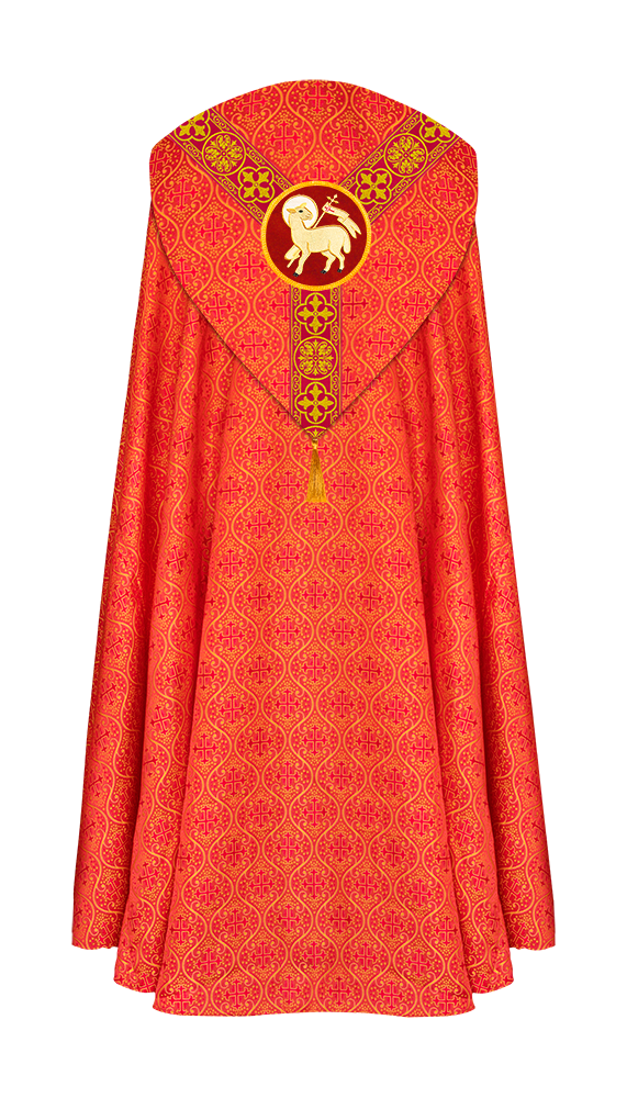 Gothic Cope Vestment with Y Type Braided Trims and Motifs