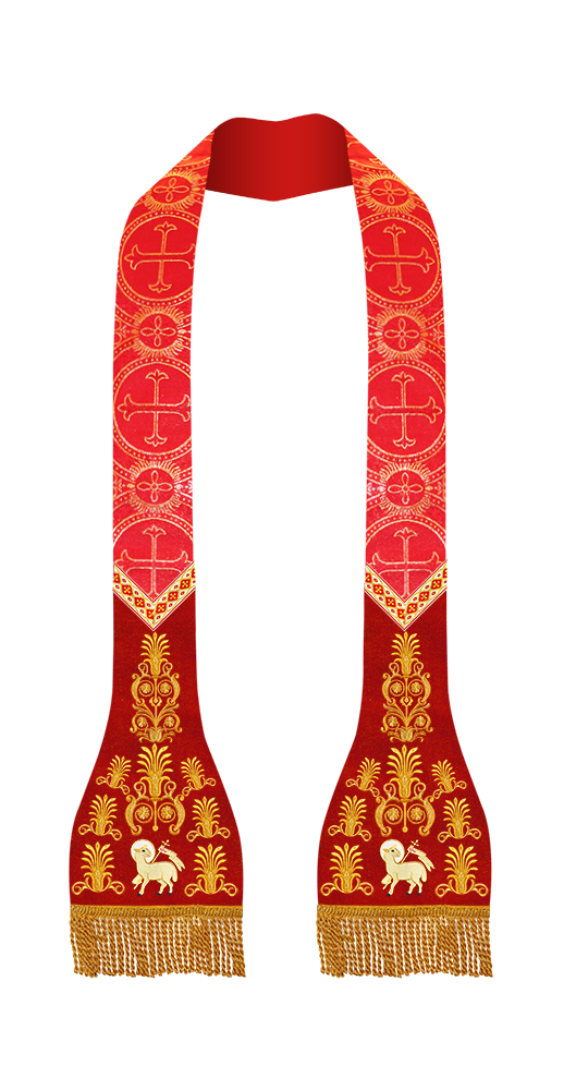 Embroidered Roman stole with Motif and trims