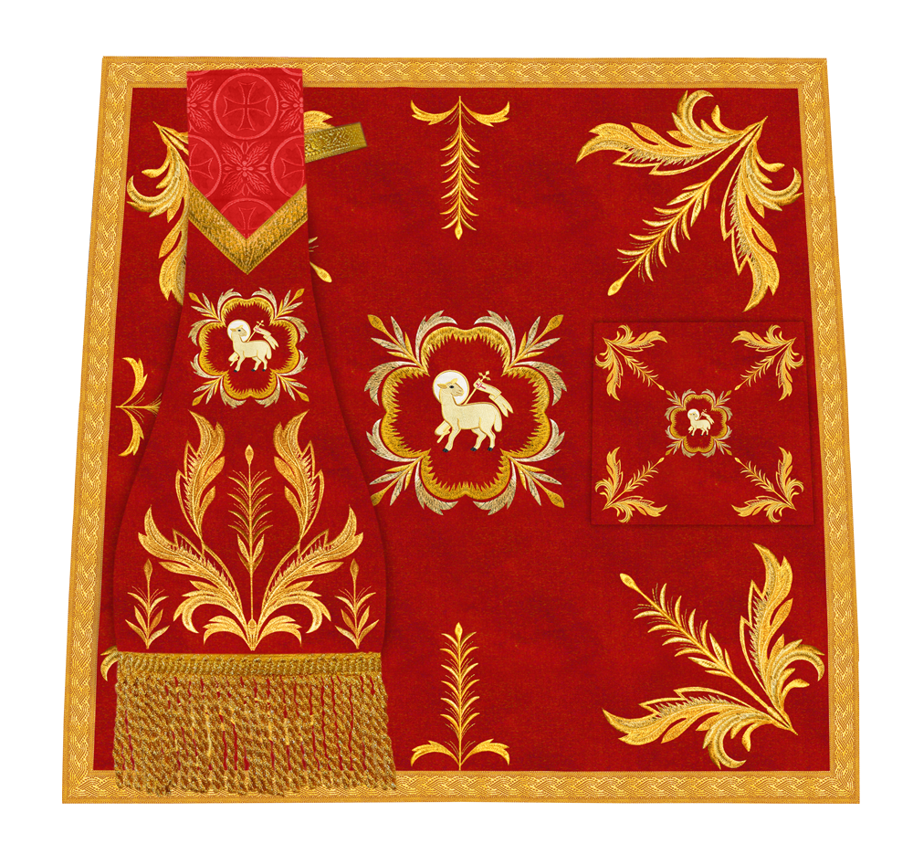 Handcrafted Church Altar Cloth with Detailed Embroidered Trims