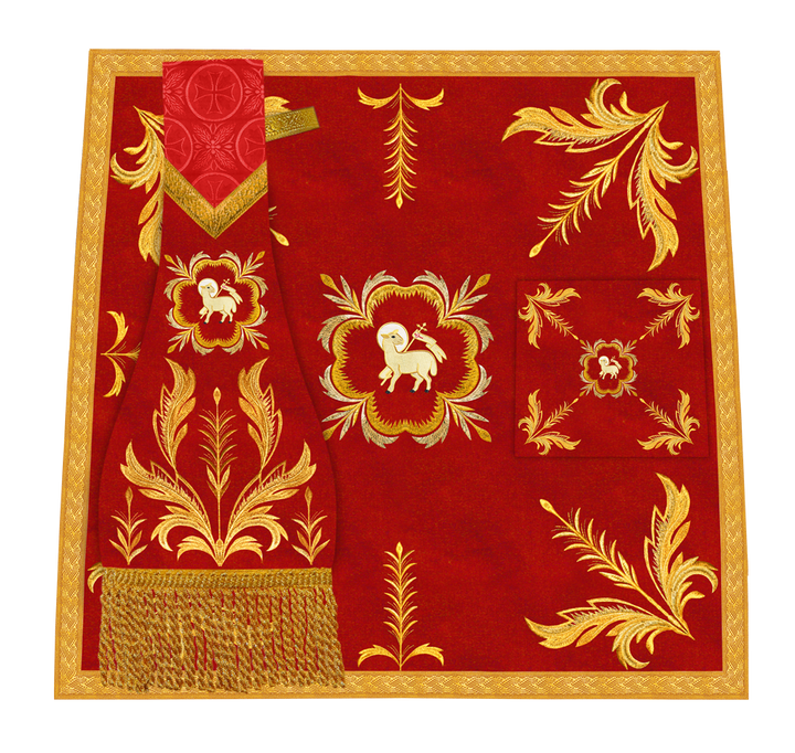 Handcrafted Church Altar Cloth with Detailed Embroidered Trims