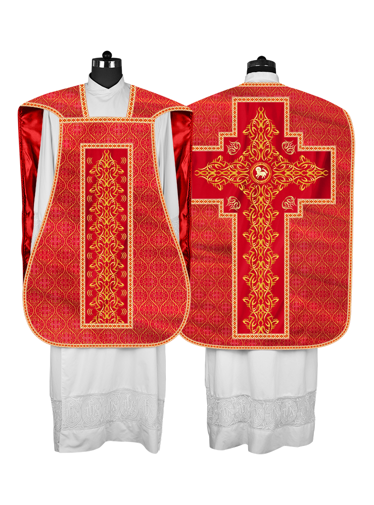 Roman Fiddleback Chasuble With Enhanced Embroidery  & trims