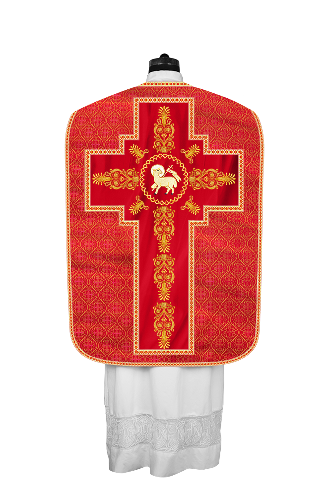 Roman Chasuble Vestments Adorned With Trims