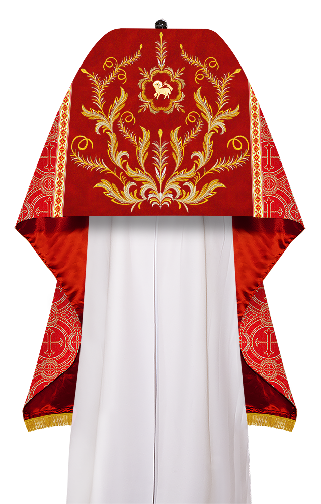 Humeral Veil Vestment with Ornate Embroidery Motif