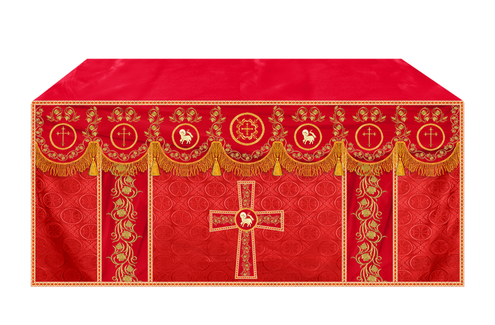 Embroidered Altar Cloth Embellished with Spiritual Motifs