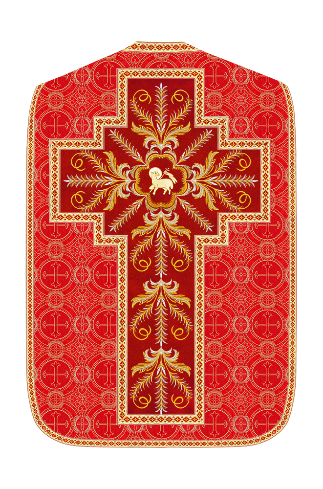 Roman Chasuble Vestment With Detailed Orphrey