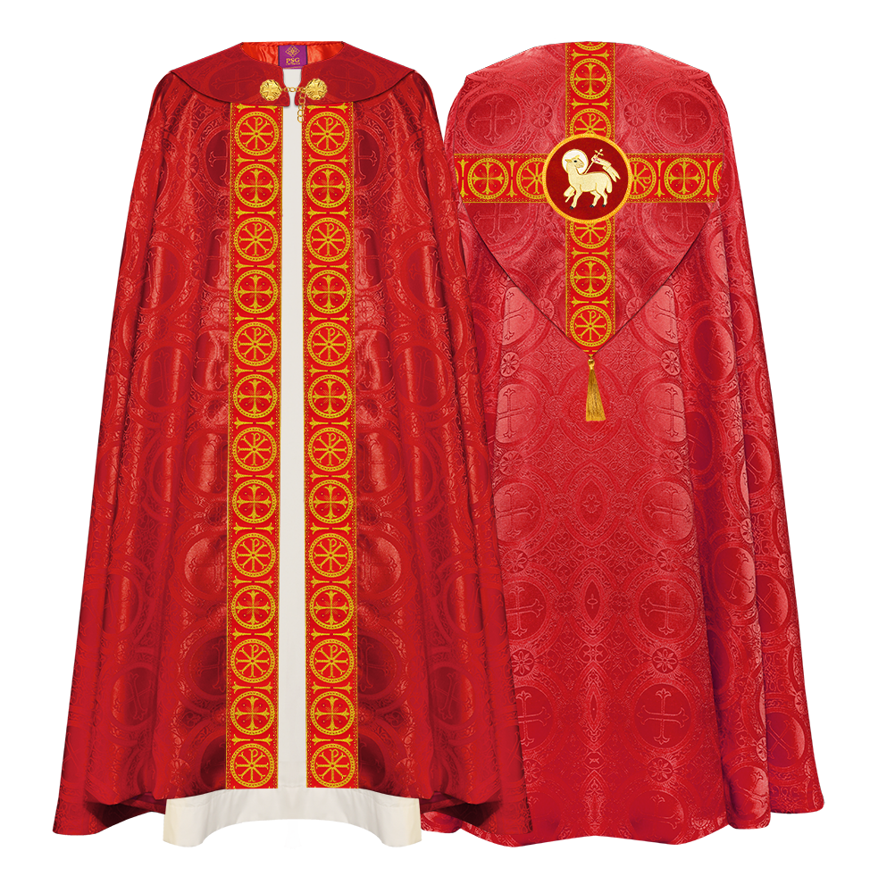 Gothic Cope Vestment with Cross Type Braided Motif