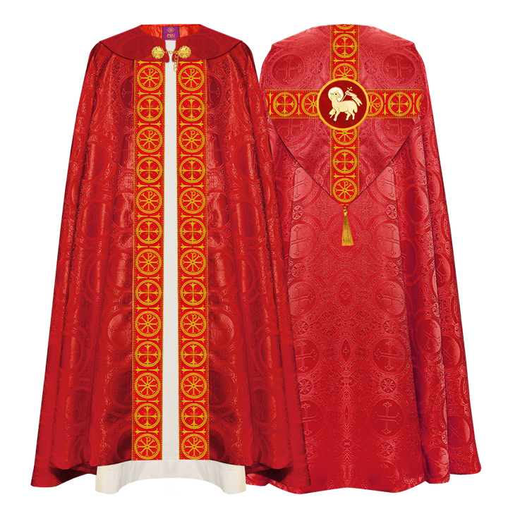 Gothic Cope Vestment with Cross Type Braided Motif