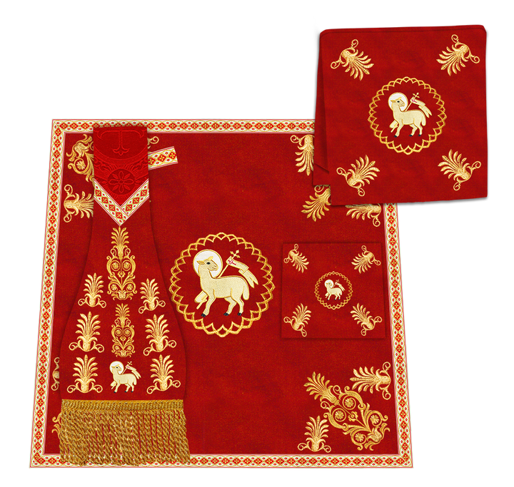 Altar Cloth with Embroidered Motif and Trims