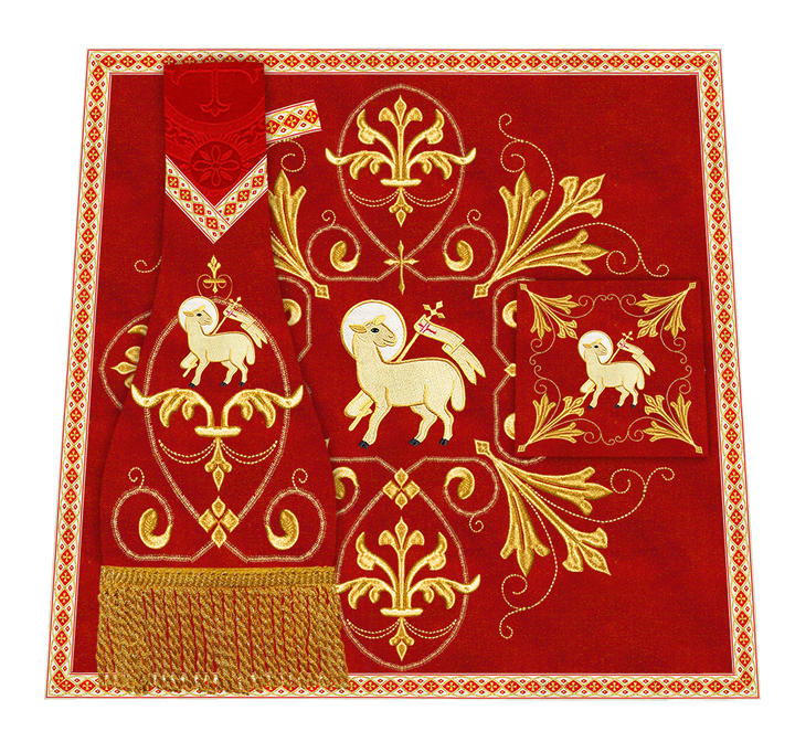 Set of Four Catholic Roman Chasuble with Spiritual Motif