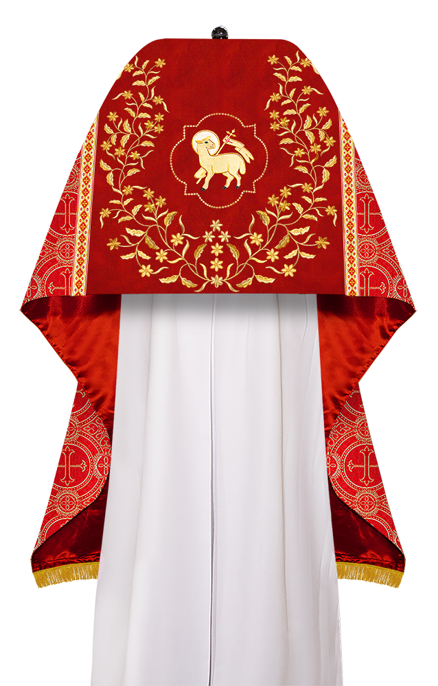 Humeral Veil Vestment with Floral Embroidered Trims