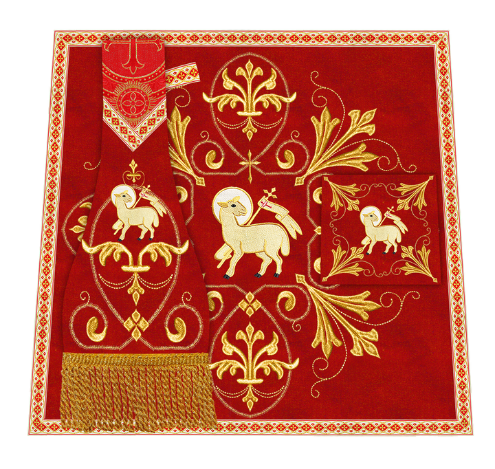 Set of Four Catholic Roman Chasuble with Spiritual Motif